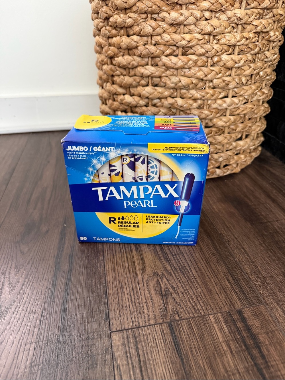 Tampax Pearl Regular Absorbency Unscented Tampons Jumbo 50 Ct Pack Plastic New